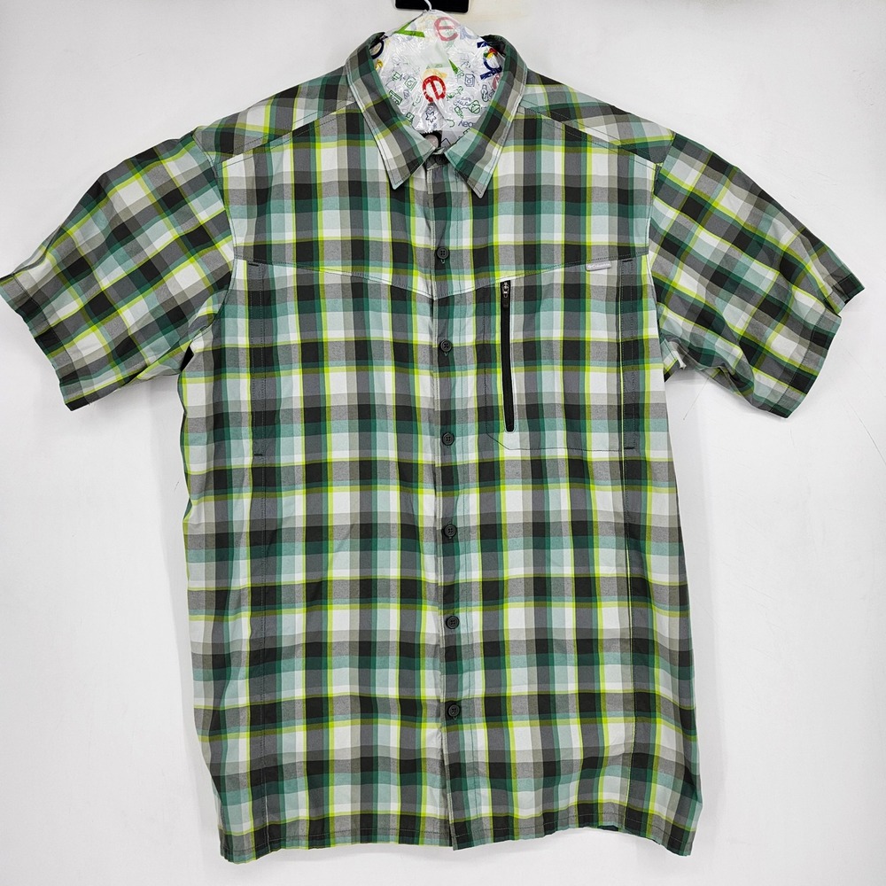 Columbia Shirt Mens XL Button Up Green Silver Ridge‎ Vented Fishing Omni Shade